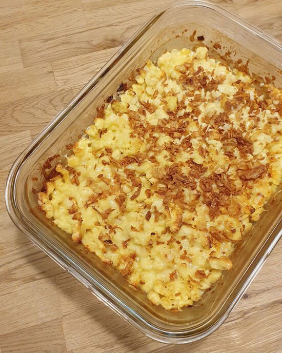 Rezept für cremige Käsespätzle aus dem Ofen mit Quarkspätzle