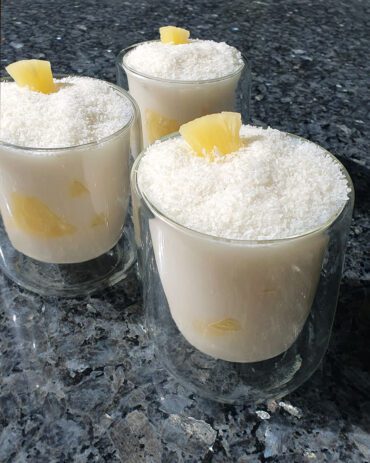 Dessert Rezept für Kokos Reispudding mit Ananas
