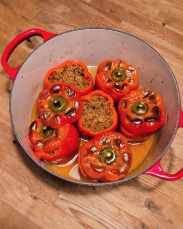 Biber-Dolma Paprika gefüllt mit Hackfleisch und Bulgur - Rezeptdetails von Betty's Küchenschätze