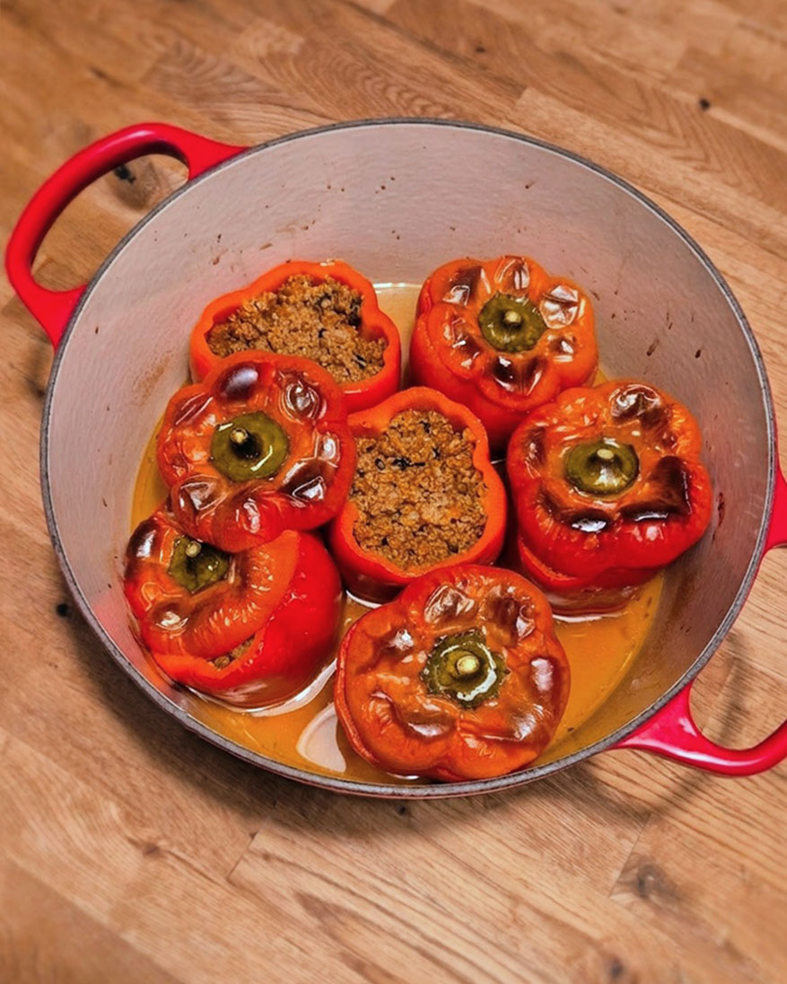 Biber-Dolma Paprika gefüllt mit Hackfleisch und Bulgur - Rezeptdetails von Betty's Küchenschätze